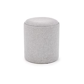 AVIKO Set of 2 Poufs, Light Gray, Halmar
