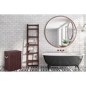 Bamboo Laundry Basket with Lid 100L Wenge