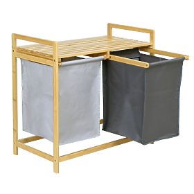Bamboo Laundry or Toy Basket HANOI 2 Compartments DUO COLOR