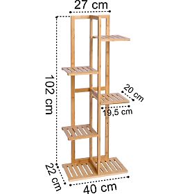 Bamboo Plant Stand Gutren with 6 Shelves, Halmar