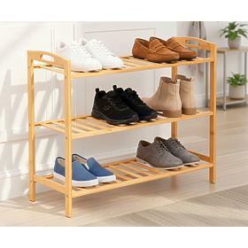 Bamboo Shoe Rack 3 Levels Astaria