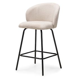 Bar Stool Larisa, Light Beige/Black Legs