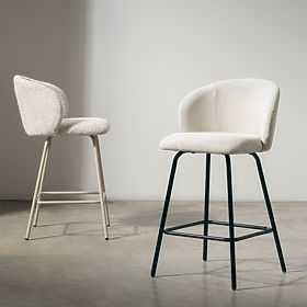 Bar Stool Larisa, Light Beige/Black Legs