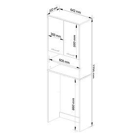 BATHROOM CABINET FIN ABOVE WASHING MACHINE WHITE GLOSS