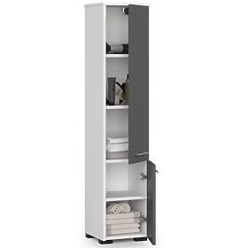 BATHROOM CABINET FIN COLUMN 30 2D 140cm WHITE / GRAY