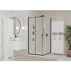 Bathroom Cabinet NINA 1K WHITE 1 Laundry Basket Shelf Column for Bathroom