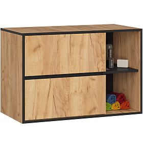 BATHROOM CABINET UNDER SINK VAMI W90 2SZ 2P OAK CRAFT / BLACK