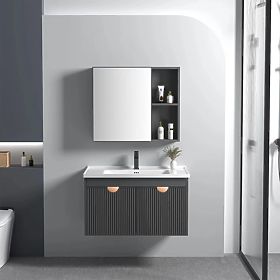 Bathroom Furniture Set with Sink Mario 60 cm Grey, Rea