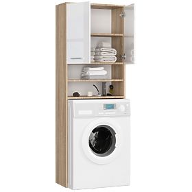 BATHROOM SHELF FIN OVER WASHING MACHINE OAK SONOMA / WHITE GLOSS