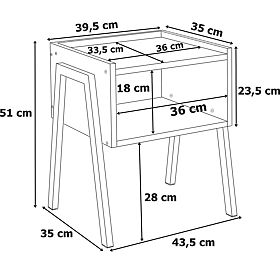 Bedside Table SKIVE MODERN OAK