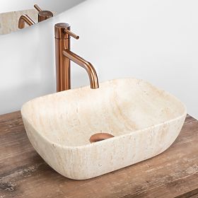 BELINDA MINI TRAVERTINE MATT COUNTERTOP BASIN, Rea