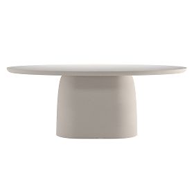 Biellora Garden Table 200 cm, Cement, Oval, Light Beige, Matte