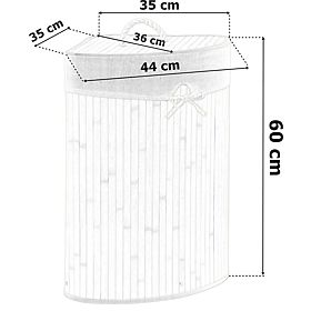 Black Bamboo Corner Laundry Basket with Lid