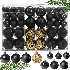 BLACK CHRISTMAS BALLS 100PCS KL-21X04, Tutumi