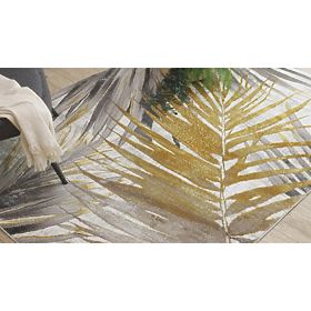 BLISS Z217AZ276 Carpet Gold / Gray - Palm Leaves, Modern, Textured, F.H.Kabis