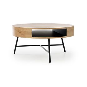 Camila coffee table - black / golden oak
