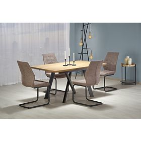 CAPITAL Table 160-200 cm, Golden Oak / Black (2p=1pc), Halmar