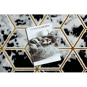 Carpet ALLURE 1966 Cube 3D - Structural, Stylish, Glamour Black/Gold