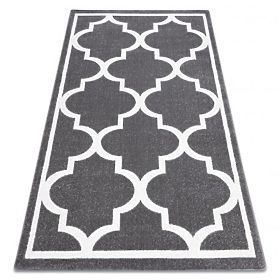 Carpet SKETCH - F730 Moroccan Clover Pattern, Gray Grid / White, F.H.Kabis