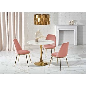 CASEMIRO Table Top - White Marble, Leg - Gold (2p=1pc), Halmar