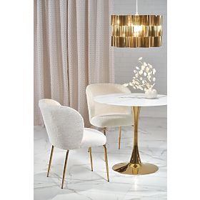 CASEMIRO Table Top - White Marble, Leg - Gold (2p=1pc), Halmar