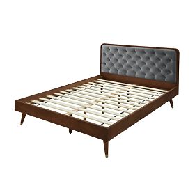 CASSIDY 140 Bed Gray / Walnut (3p=1pc)