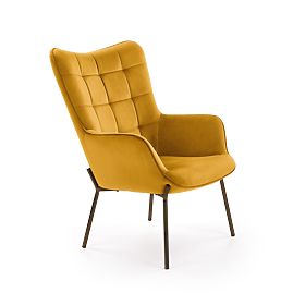 CASTEL Relaxation Armchair Black / Mustard, Halmar
