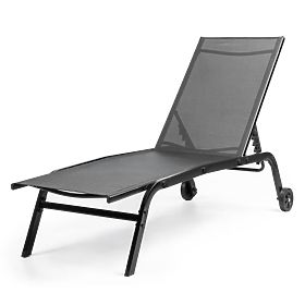 Celly Adjustable Garden Lounger, Black