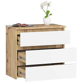 CHEST OF DRAWERS CL3 3SZ CLP PK ARTISAN OAK / WHITE