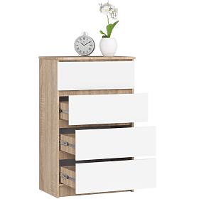 CHEST OF DRAWERS K 60 cm 4 DRAWERS PK SONOMA / WHITE