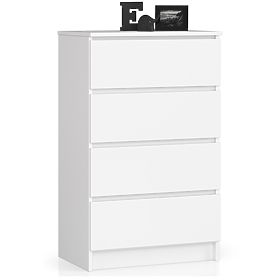CHEST OF DRAWERS K 60 cm 4 DRAWERS WHITE