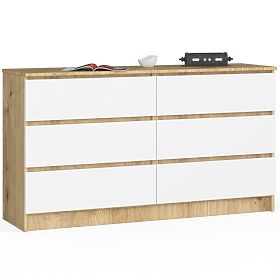 CHEST OF DRAWERS K140 6SZ CLP OAK ARTISAN / WHITE