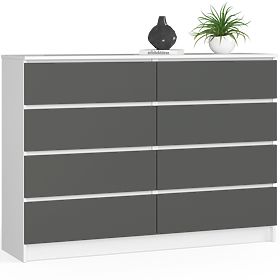 CHEST OF DRAWERS K140 8SZ CLP PK WHITE / GRAY