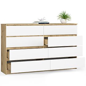 CHEST OF DRAWERS K160 8SZ CLP ARTISAN OAK / WHITE