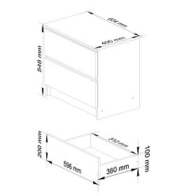 CHEST OF DRAWERS K60 2SZ CLP PK WHITE