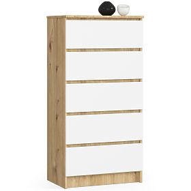 CHEST OF DRAWERS K60 5SZ CLP PK OAK ARTISAN / WHITE