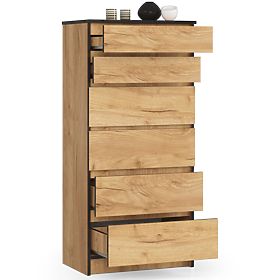 CHEST OF DRAWERS K60 6SZ CLP PK CRAFT OAK