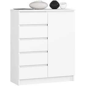 CHEST OF DRAWERS K80 1D 5SZ PK WHITE