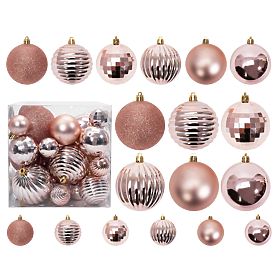 CHRISTMAS BALLS PINK-GOLD 36PCS 311433B