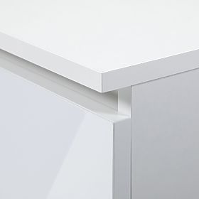 CLOSED BOOKCASE R60 2D 1SZ CLP PK WHITE/ HIGH GLOSS WHITE