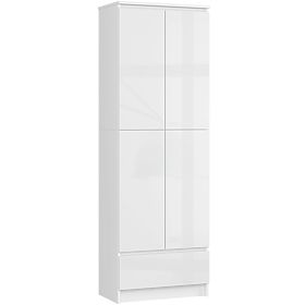 CLOSED BOOKCASE R60 2D 1SZ CLP PK WHITE/ HIGH GLOSS WHITE