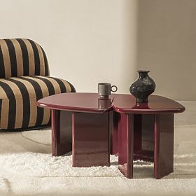 Coffee Table Barmi, Burgundy/Cherry, Glossy