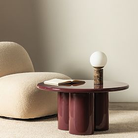 Coffee Table Everett 80 cm, Burgundy, Glossy, lectus