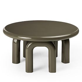 Coffee Table Flambe 80 cm, Green/Grey, Glossy