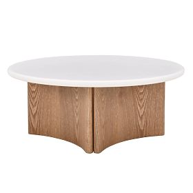 Coffee Table Marlo 80 cm, Cream White/Oak
