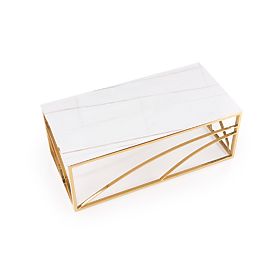 UNIVERSE 3 Coffee Table, White Marble / Gold