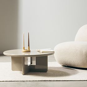 Coffee Table Vinto 80 cm, Beige, Glossy