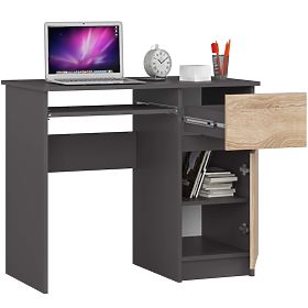COMPUTER DESK PIKSEL PK GRAY / SONOMA OAK - RIGHT