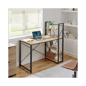 Computer Desk with Shelf and Adjustable Legs in Sonoma Oak