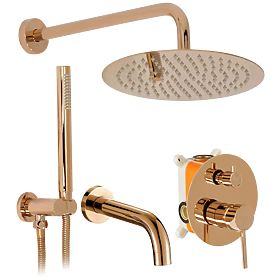 Concealed Bath-Shower Set Rea Lungo Copper + BOX, Rea